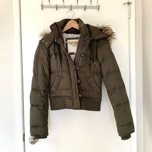 Abercrombie & Fitch Sherpa-Lined Down Jacket XS